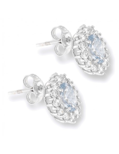 Orecchini Oro Bianco Principessa Azzurra 6x4MM [0e7046e7]