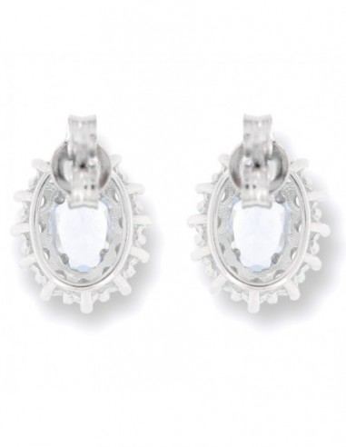 Orecchini Oro Bianco Principessa Azzurra 6x4MM [b96d87e3]