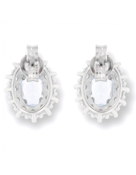Orecchini Oro Bianco Principessa Azzurra 6x4MM [b96d87e3]