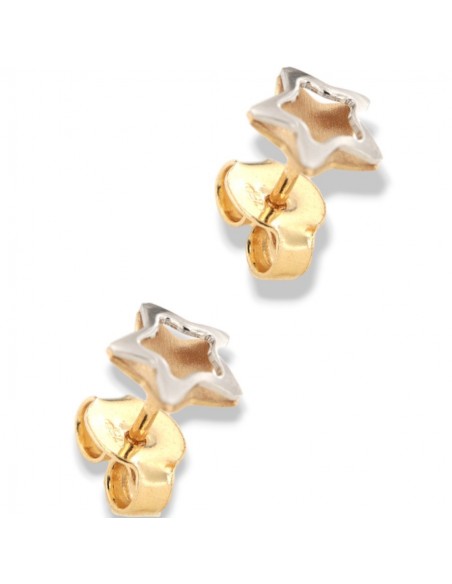 Orecchini Oro Giallo Stelle Bordi Oro Bianco [1e1b2296]