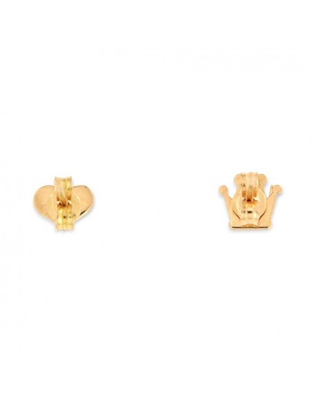 Orecchini Oro Giallo Cuore/Corona Bidimensionale [acd10854]