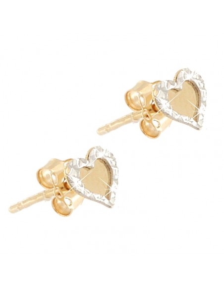Orecchini Oro Giallo Cuore Con Bordi Diamantati [3f7615d6]