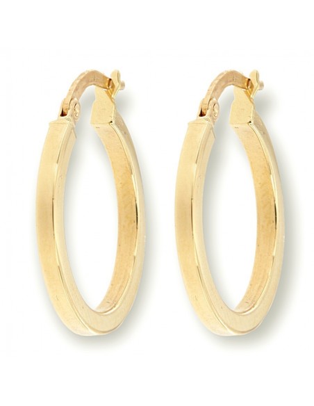 Orecchini Oro Giallo Cerchi Squadrati Dia. 19MM [120ae2ac]