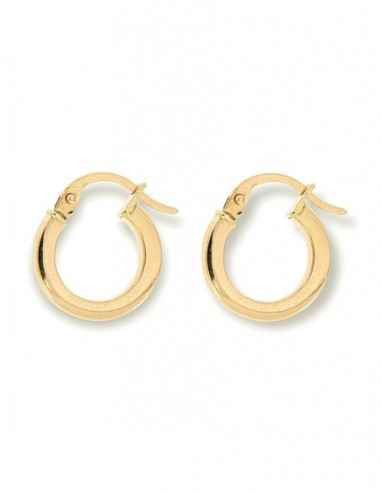 Orecchini Oro Giallo Cerchi Squadrati Dia.12MM [57cfa366]