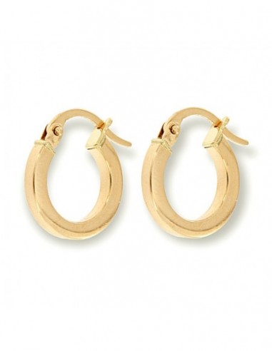 Orecchini Oro Giallo Cerchi Squadrati Dia.12MM [e0d26262]