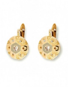 Orecchini Oro Giallo Piastra Tonda 10MM Con Zircon [ce7ce6bf]