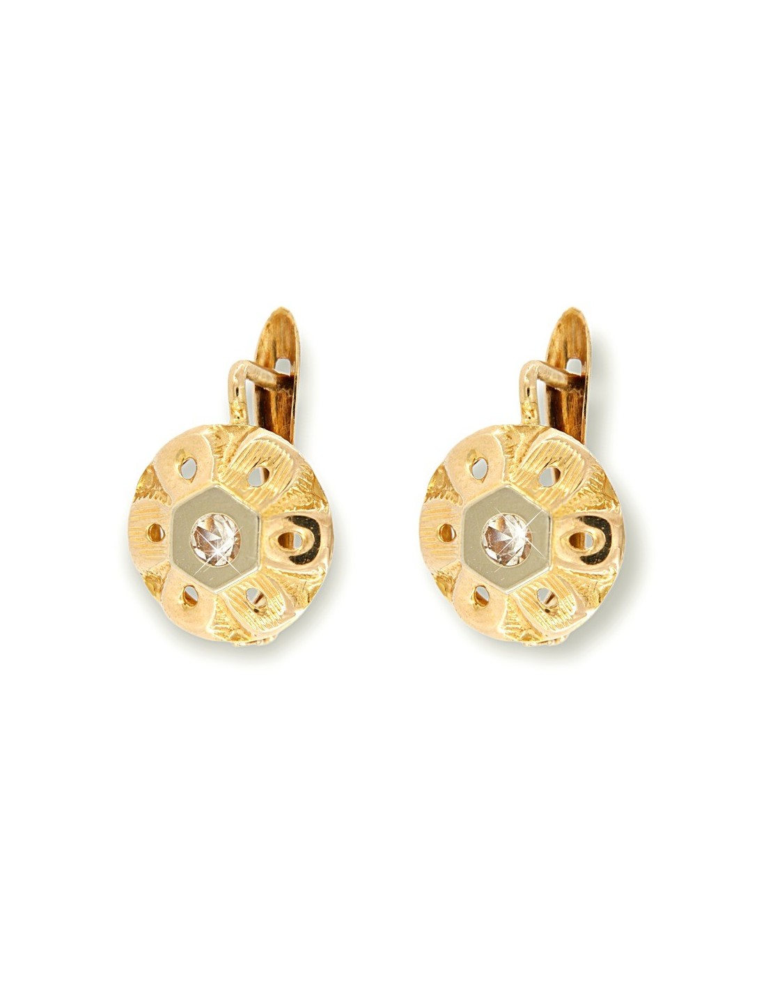 Orecchini in oro giallo con rubini sintetici e opale rosa - ORO&CO - Luxury Zone