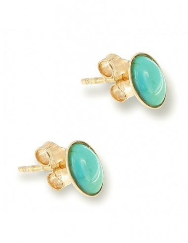Orecchini Oro Giallo Turchese Ovale Verde Acqua [8fedbb84]