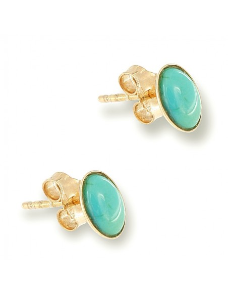Orecchini Oro Giallo Turchese Ovale Verde Acqua [8fedbb84]