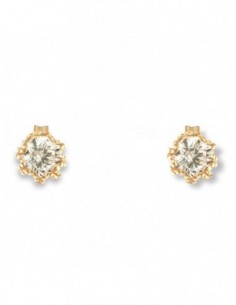 Orecchini Oro Giallo Punto Luce Zircone Bianco 4MM [515ca006]