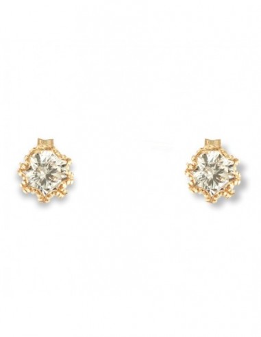 Orecchini Oro Giallo Punto Luce Zircone Bianco 4MM [515ca006]