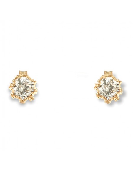Orecchini Oro Giallo Punto Luce Zircone Bianco 4MM [515ca006]
