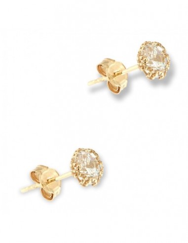 Orecchini Oro Giallo Punto Luce Zircone Bianco 4MM [a3eec086]