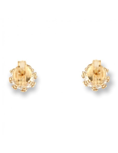 Orecchini Oro Giallo Punto Luce Zircone Bianco 4MM [14f30182]