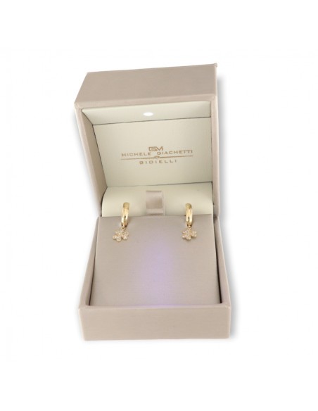 Orecchini Oro Giallo Cerchi Pendente Con Zirconi [1ffaf79f]