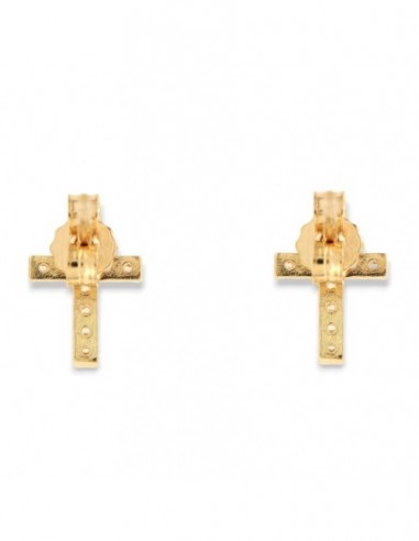 Orecchini Oro Giallo Croci Zirconi Bianchi [a6392b40]