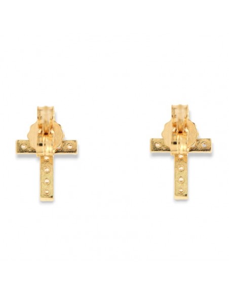 Orecchini Oro Giallo Croci Zirconi Bianchi [a6392b40]