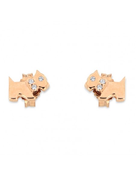 Orecchini Oro Rosa Cani Collare Con Zirconi [e906b5e1]