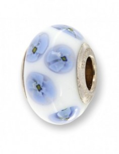 Charms Infilabile Sfera Murano Fiori Azzurro Bia [e7fba4fb]