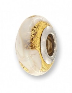 Charms Infilabile Sfera Murano Pista Gold Bianco [bb1bbf50]