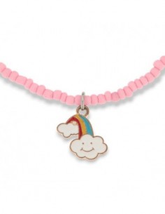 Collana Argento Perline Rosa Carne Arcobaleno [9c6728e3]