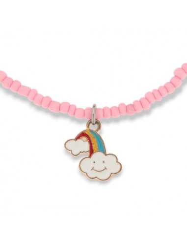 Collana Argento Perline Rosa Carne Arcobaleno [9c6728e3]
