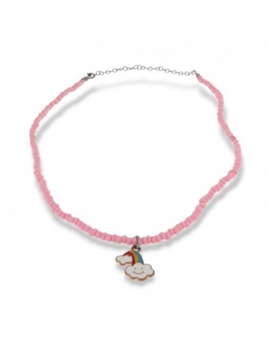 Collana Argento Perline Rosa Carne Arcobaleno [c59c9c82]