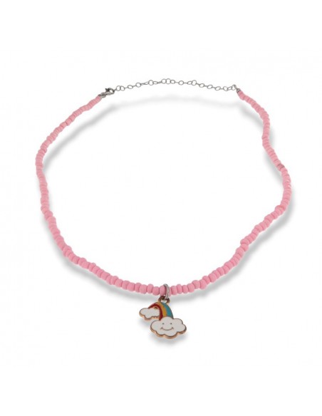 Collana Argento Perline Rosa Carne Arcobaleno [c59c9c82]