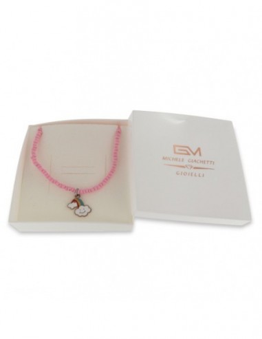 Collana Argento Perline Rosa Carne Arcobaleno [77d11a98]