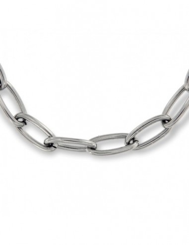 Collana Acciaio Catena Maglia Ovale 45CM [ec275f11]