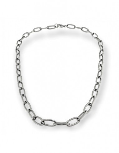 Collana Acciaio Catena Maglia Ovale 45CM [5b3a9e15]