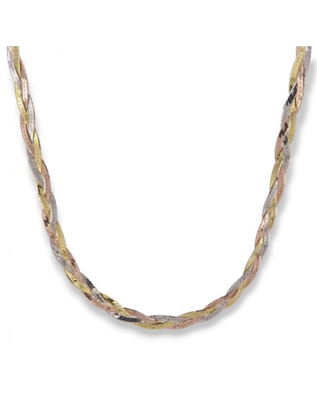 Collana Argento Rodiato 3 Colori Coda Di Topo [51e53e3b]