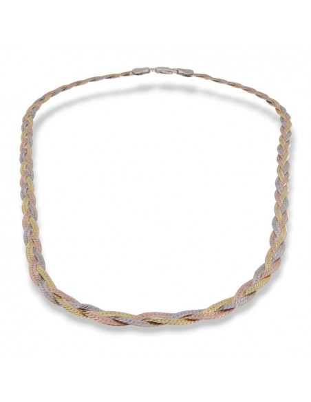 Collana Argento Rodiato 3 Colori Coda Di Topo [97365211]