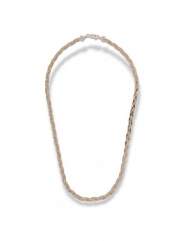 Collana Argento Rodiato 3 Colori Coda Di Topo [202b9315]