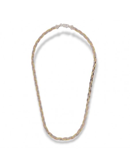 Collana Argento Rodiato 3 Colori Coda Di Topo [202b9315]