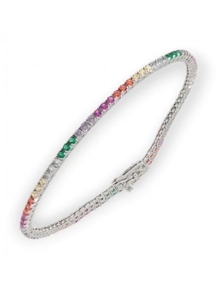 Bracciale Argento Tennis Zirconi Rainbow 2MM 21CM [c32f8d09]