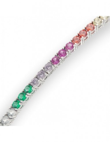 Bracciale Argento Tennis Zirconi Rainbow 2MM 21CM [0ffefae5]