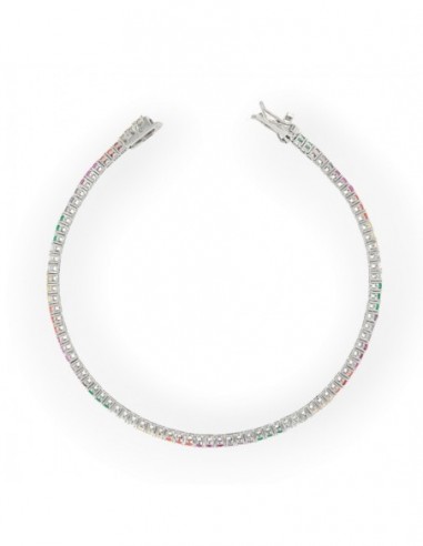Bracciale Argento Tennis Zirconi Rainbow 2MM 21CM [0aaebdfb]