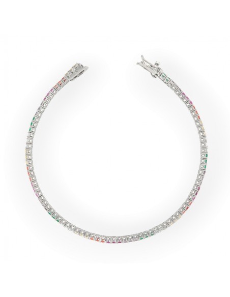 Bracciale Argento Tennis Zirconi Rainbow 2MM 21CM [0aaebdfb]