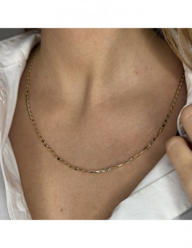 COLLANA ORO GIALLO MAGLIA MARINA RIEMPITA  CENTIMETRI 60 [2f504a98]