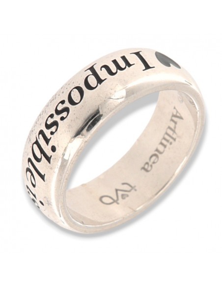 Anello Argento Rodiato Fede Nothing Is Impossible [24764fda]