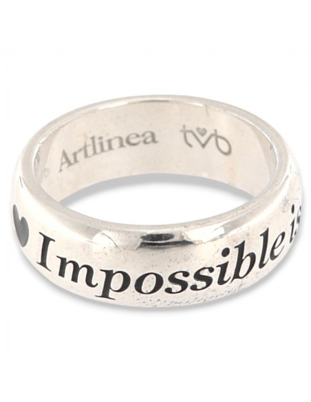 Anello Argento Rodiato Fede Nothing Is Impossible [4f1d8acd]
