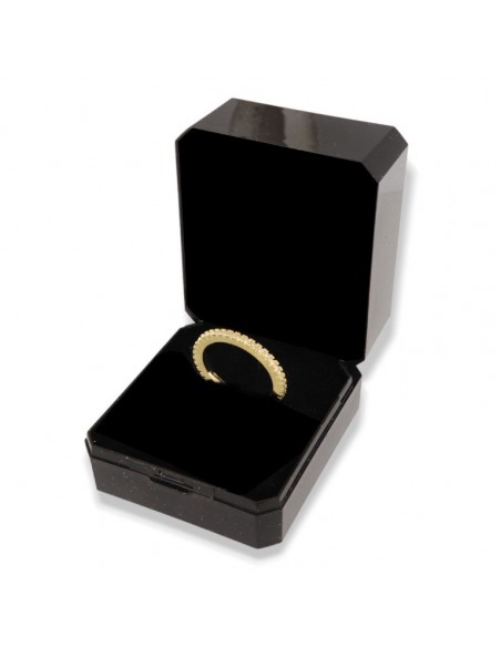 Anello Argento Dorato Eternity Zirconi Bianchi 1,5MM [28b4bea8]