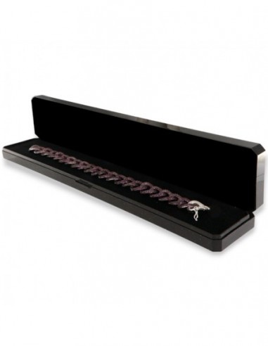 BRACCIALE ARGENTO RODIATO GRUMETTA ZIRCONI ROSSI [56347605]