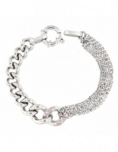 BRACCIALE ARGENTO GRUMETTA/ROLLO ZIRCONI ROSA [d2e3a16a]