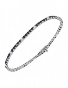 Bracciale Argento Tennis Zirconi Neri E Bianchi 2M [d8f43297]