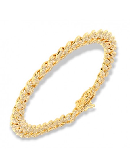Bracciale Argento Dorato Grumetta Zirconi Bianchi A Pavè [ad140f00]