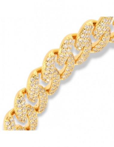 Bracciale Argento Dorato Grumetta Zirconi Bianchi A Pavè [01a74be6]