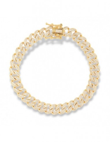 Bracciale Argento Dorato Grumetta Zirconi Bianchi A Pavè [04f70cf8]