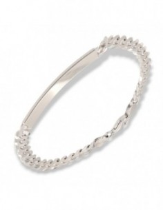 Bracciale Argento Rodiato Grumetta Piastra Centrale 10GR [3c731d79]